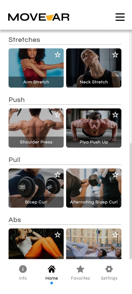 Pic of Move AR home screen